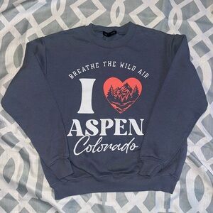 Aspen Colorado Womens Extra Small Gray/navy blue Sweater